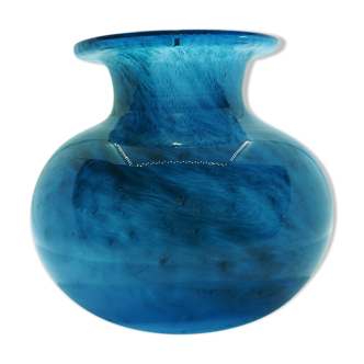 Bertil Vallien blue glass vase for Kosta Boda