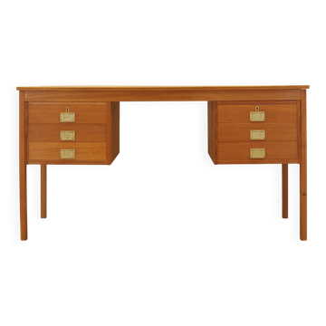 Bureau en frêne, design danois, années 1970, fabriqué au Danemark