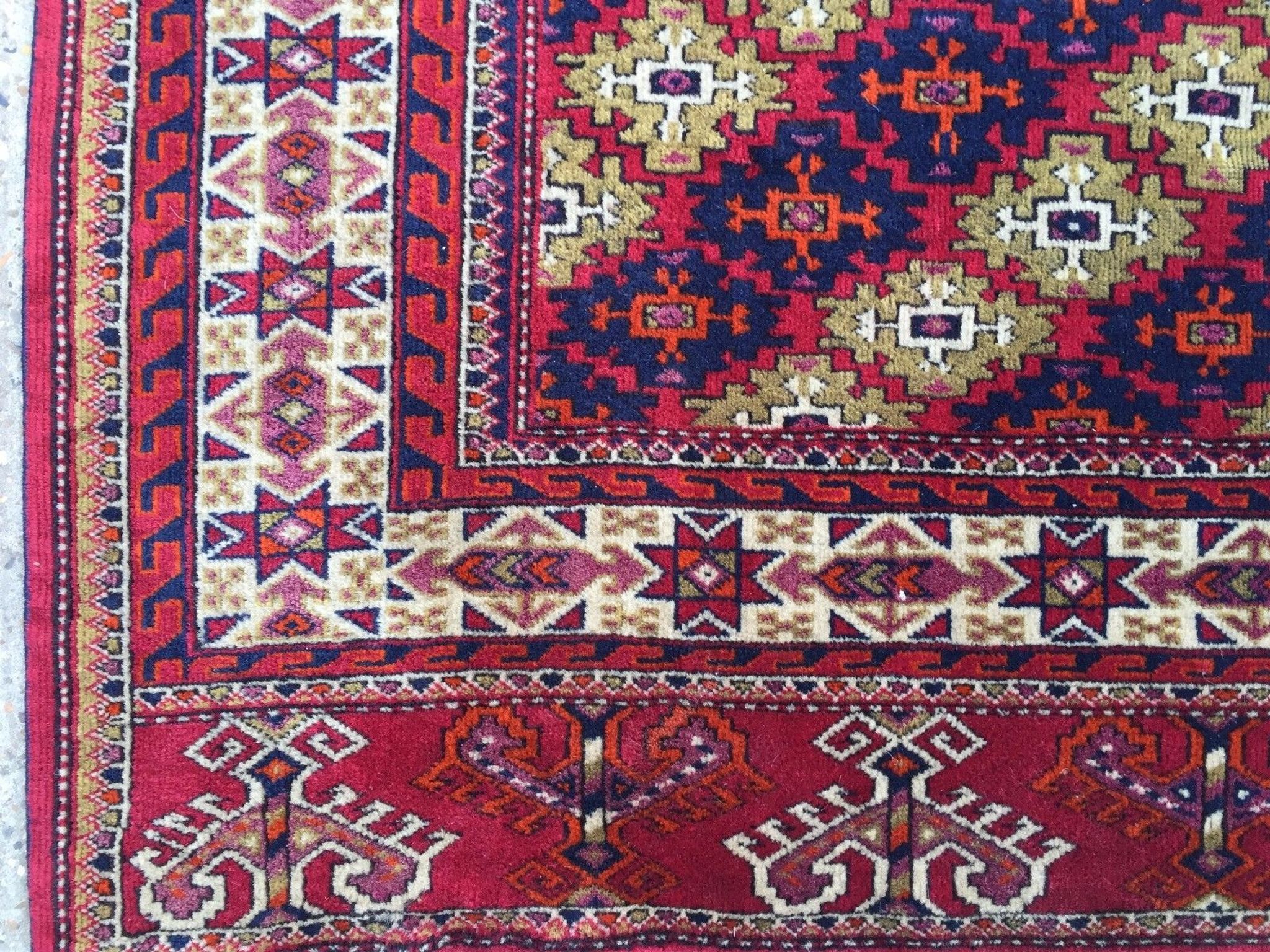 Fine Antique Turkmen Rug Wool Oriental Hand Made Rug 245x162cm Persian Vintage