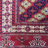 Fine Antique Turkmen Rug Wool Oriental Hand Made Rug 245x162cm Persian Vintage