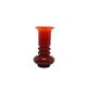 Mid-century modern vase, red glass, by L. Fiedorowicz, Poland, 1970s