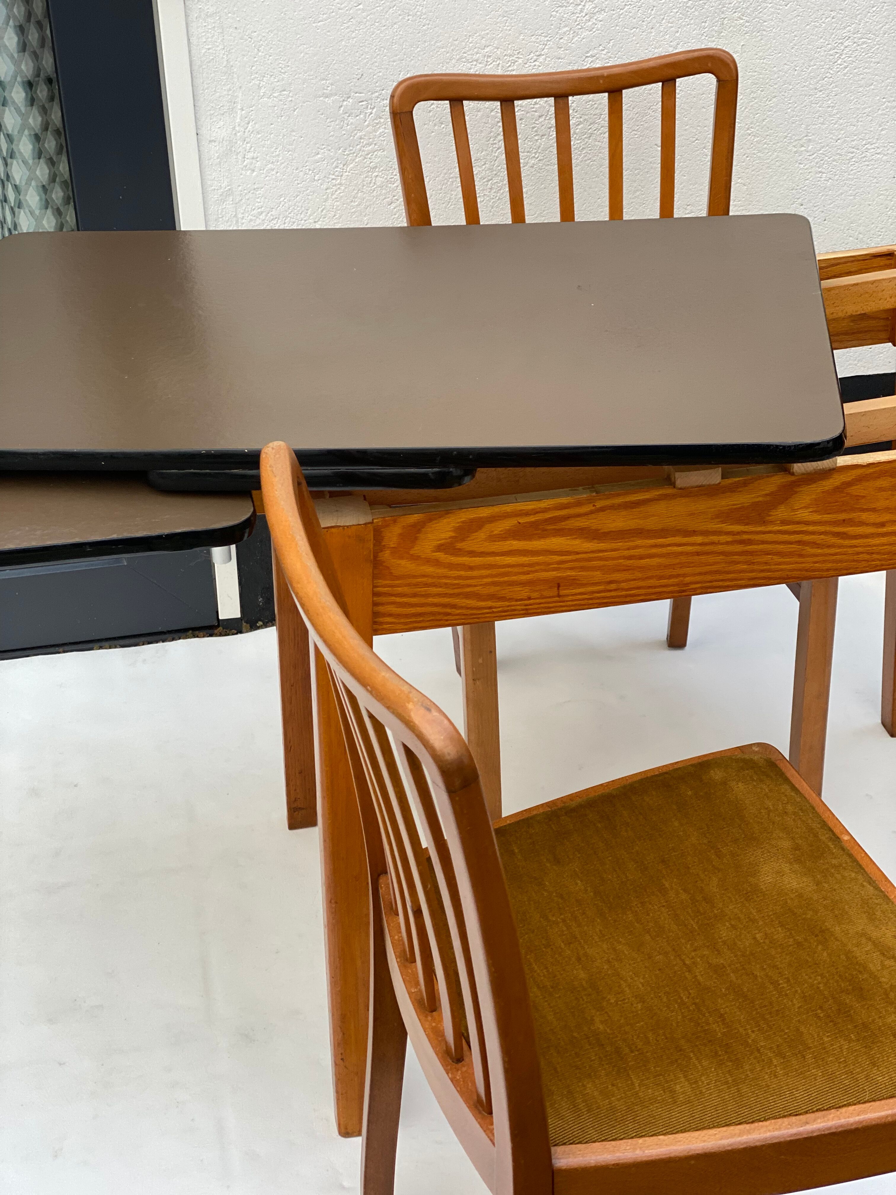 Farm House Table with 2 Slat Back Chairs