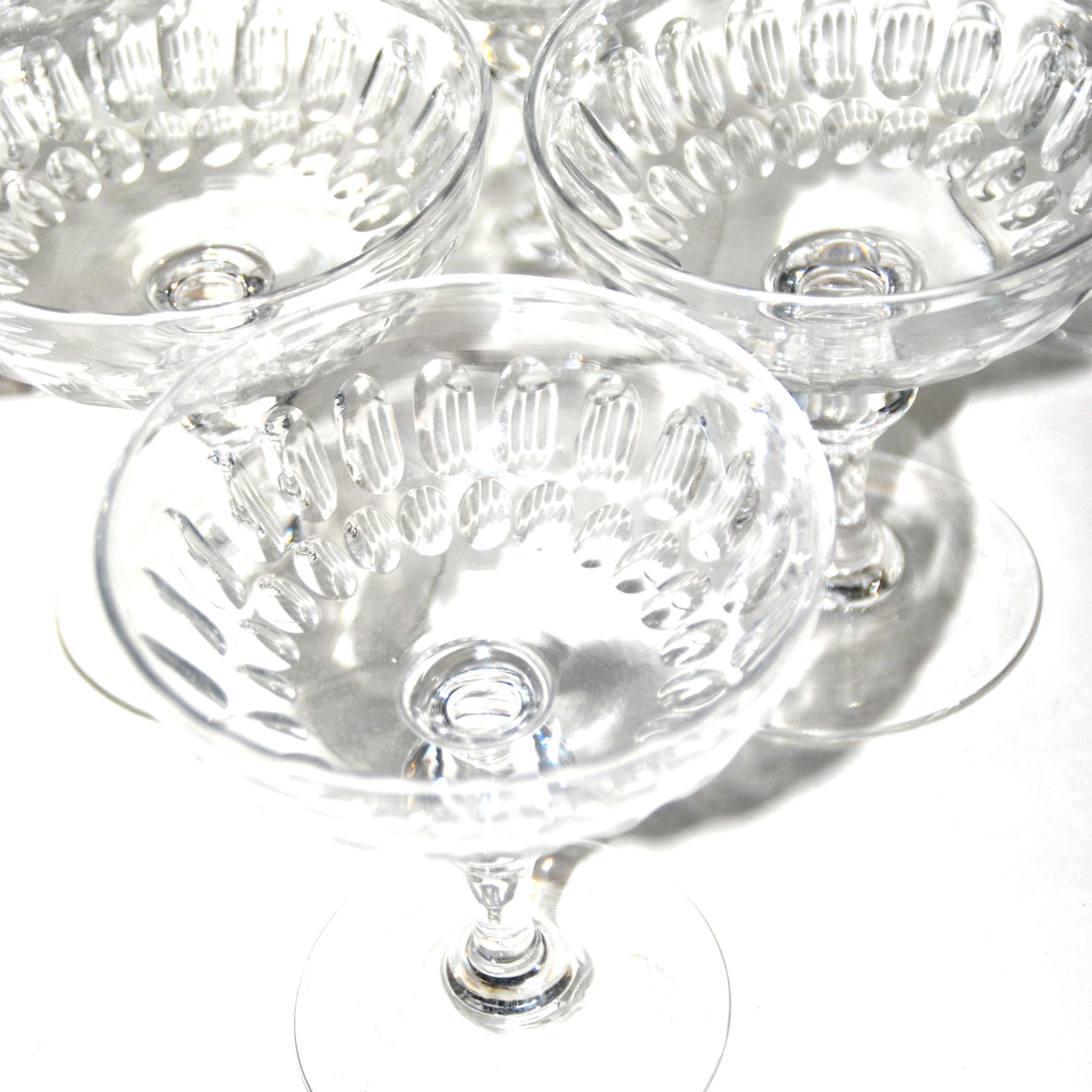 6 old champagne cups cristal cut from olives oves - Baccarat St Louis