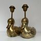 Pair of brass duck lamps, 1980