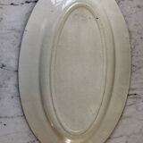Oval dish in terre de fer bleu xixth