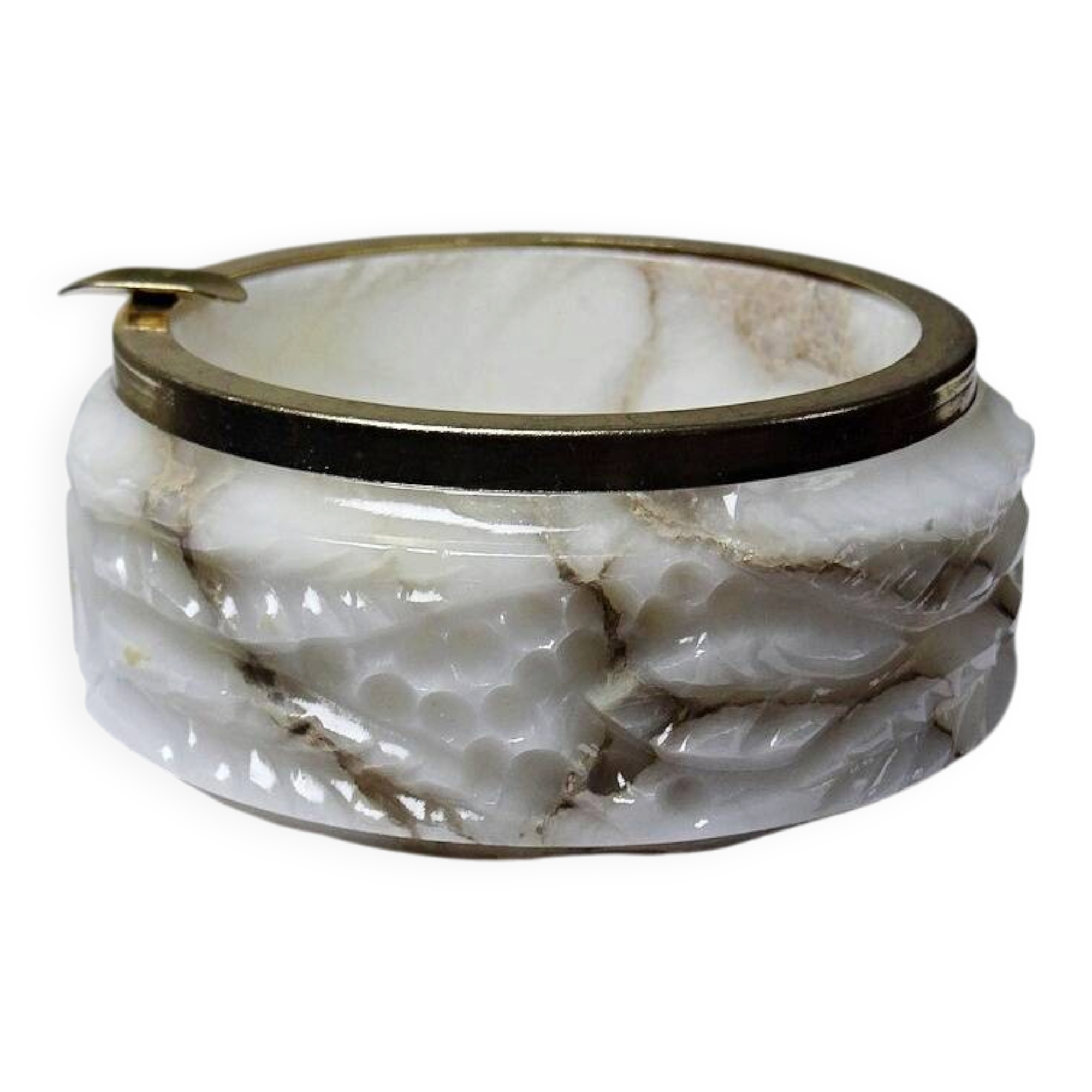 Small alabaster ashtray, vintage Hollywood Regency/Mid Century.