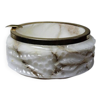 Small alabaster ashtray, vintage Hollywood Regency/Mid Century.
