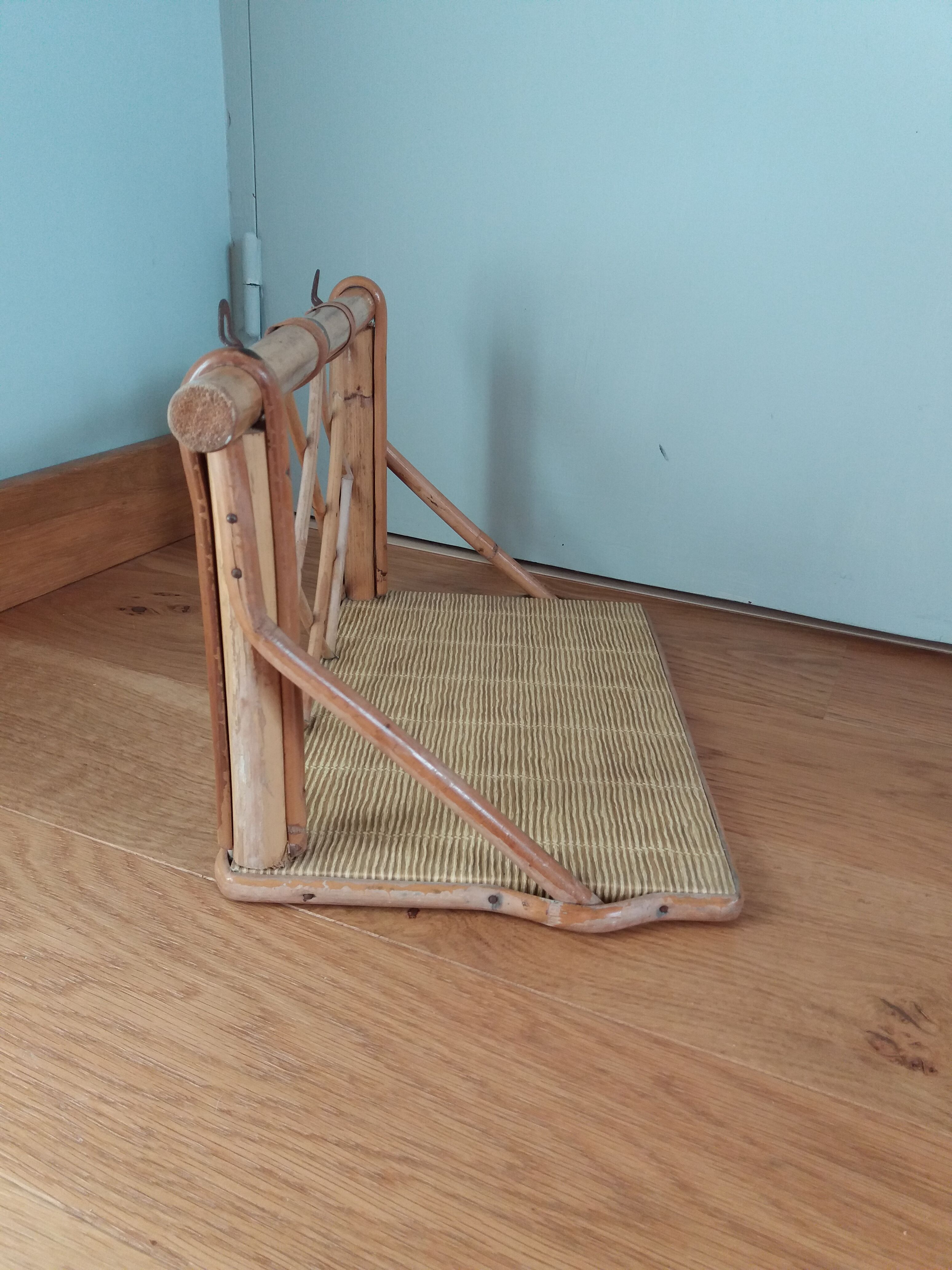 Rattan wicker wall shelf