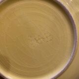 Grand plat en ceramique annees 60 vintage tons vert et jaune faience st clement