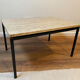 Table italienne en laiton travertin et acier ou table basse, années 1960