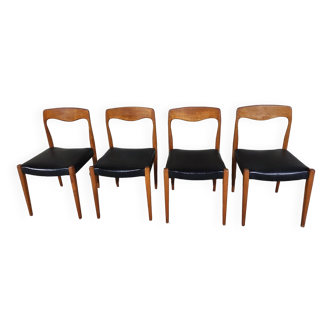 4 Chaises scandinave vintage teck 1960