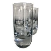 Set of 4 XXL solid glass tumblers in semi-crystal Scandinavian style