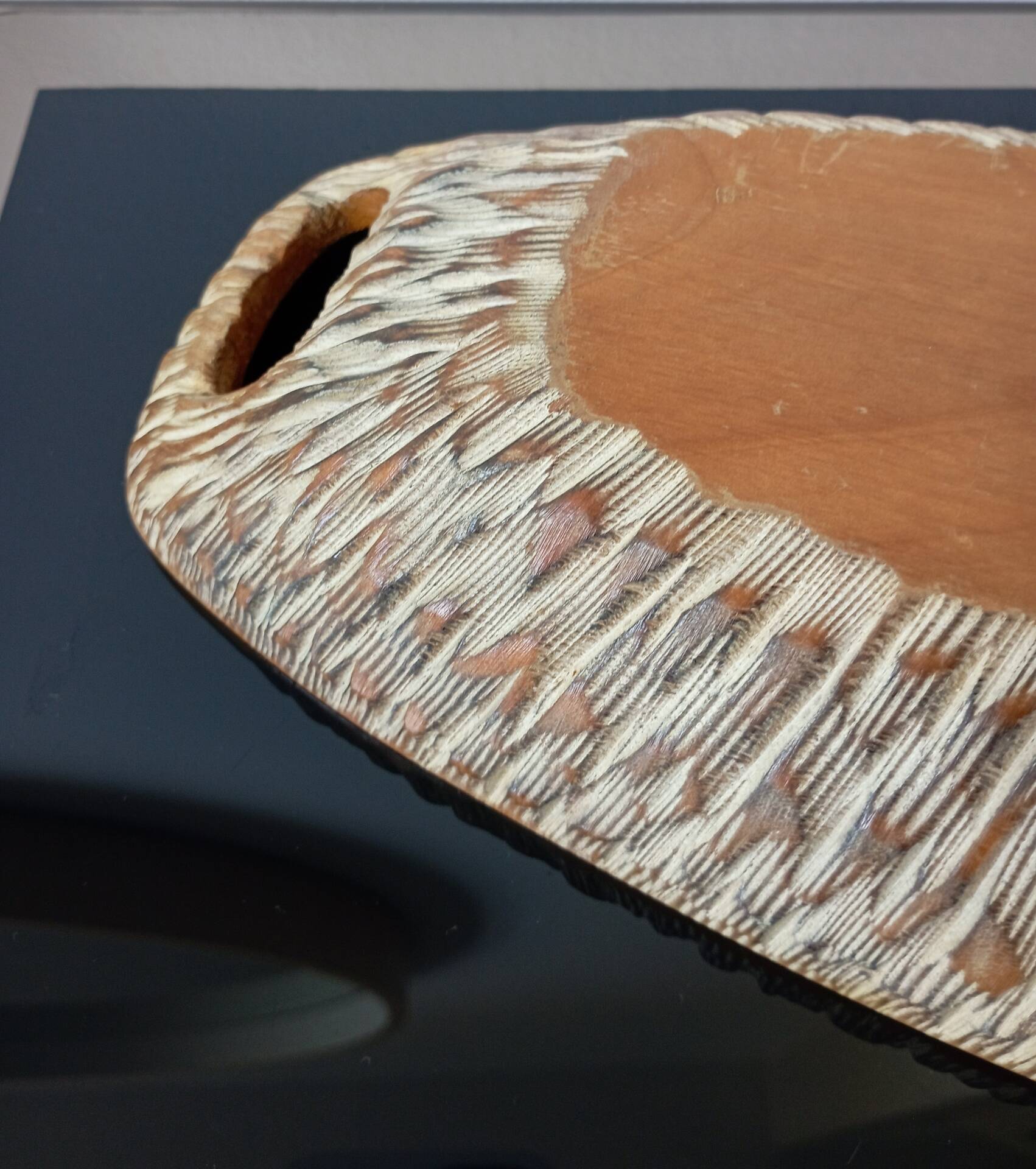 Vintage wooden plate by Aldo Tura for Macabo Italy
