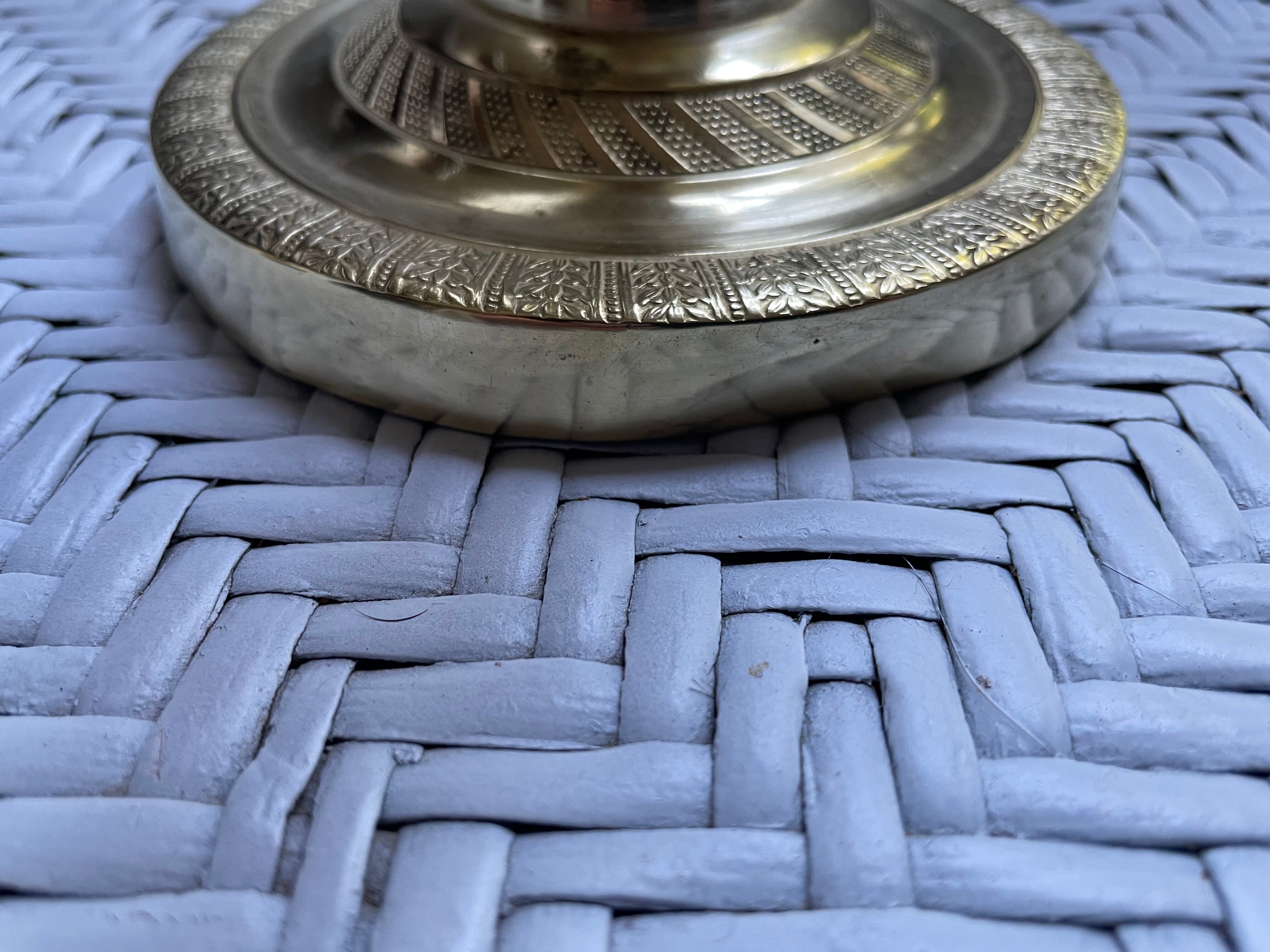 Pair of torch candle holders in chiseled gilded bronze XIXEME