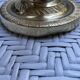 Pair of torch candle holders in chiseled gilded bronze XIXEME