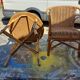 Vintage Bamboo and Rattan Children's Table + Armchair