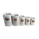 Suite of 5 old porcelain spice pots