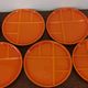 Set of 6 Orange St Amand Fondue Plates Vintage 1970