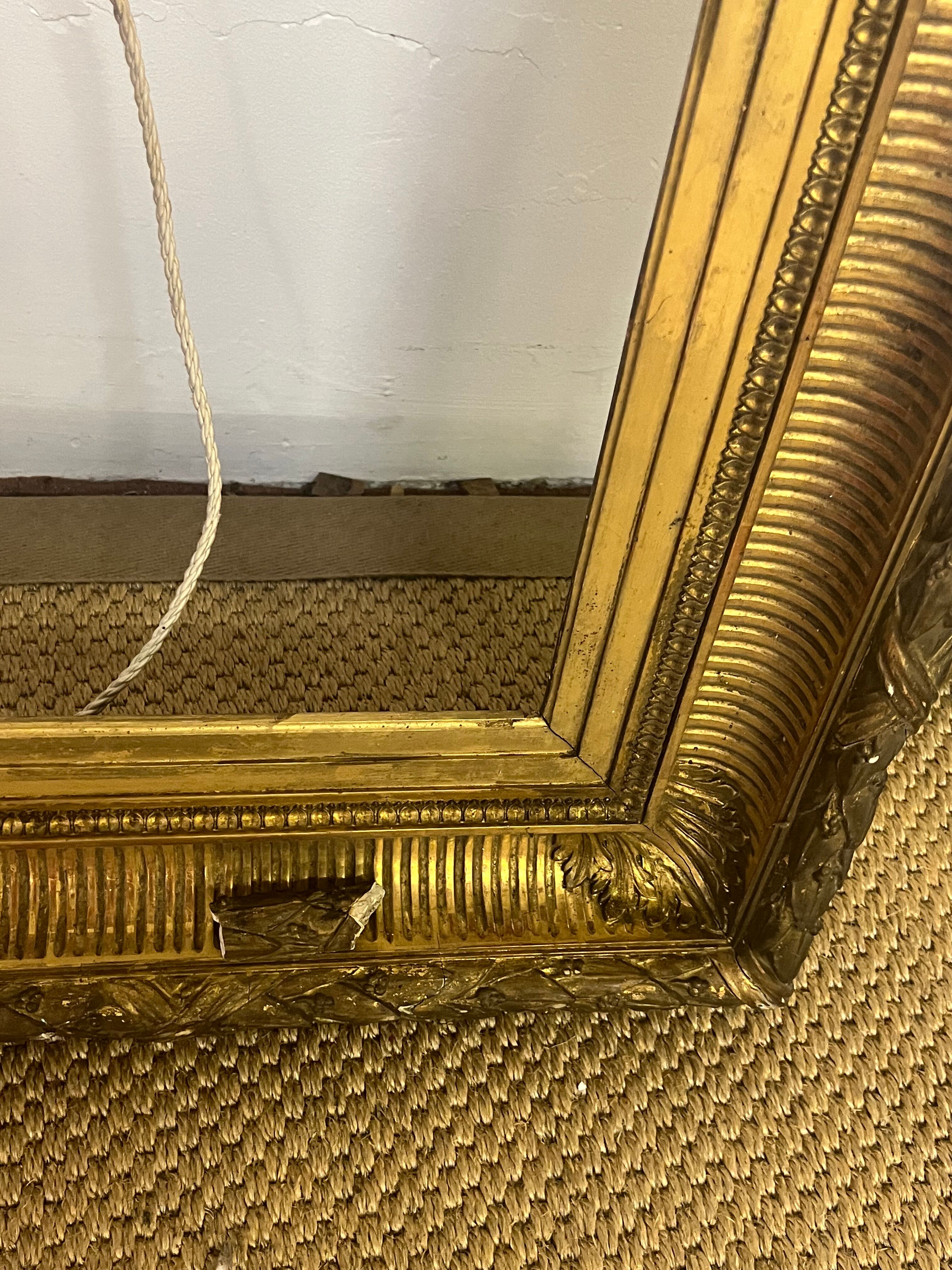 Set of 3 period frames in wood and gilded stucco