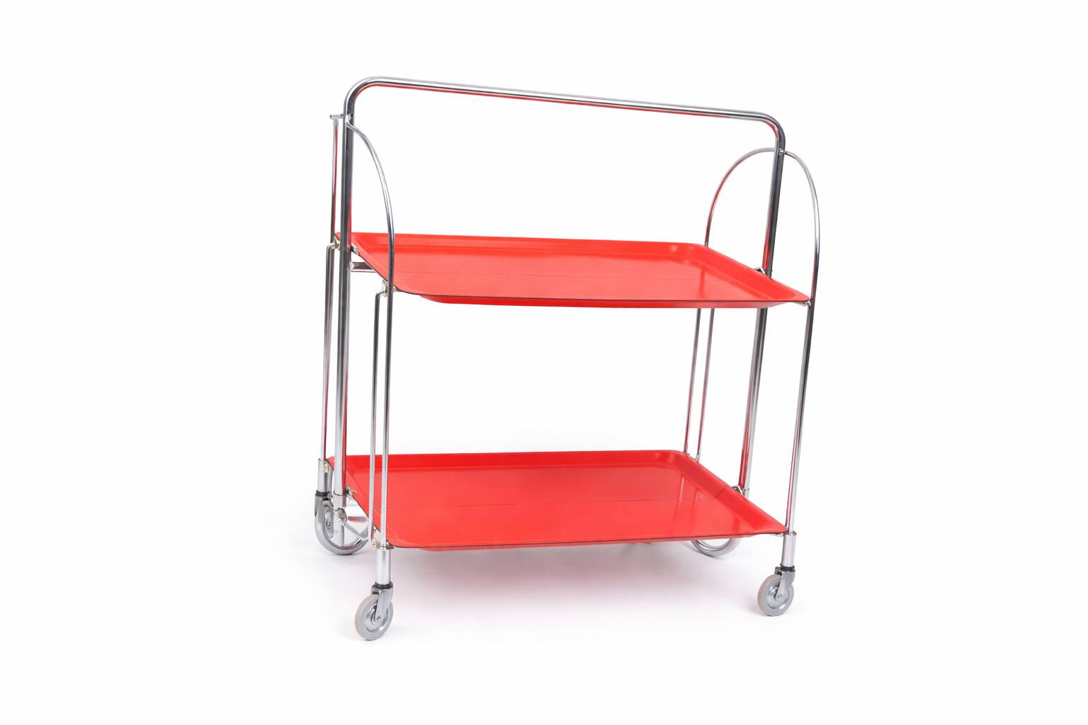 Table bar pliante en métal et panneau composite Dinett, rouge