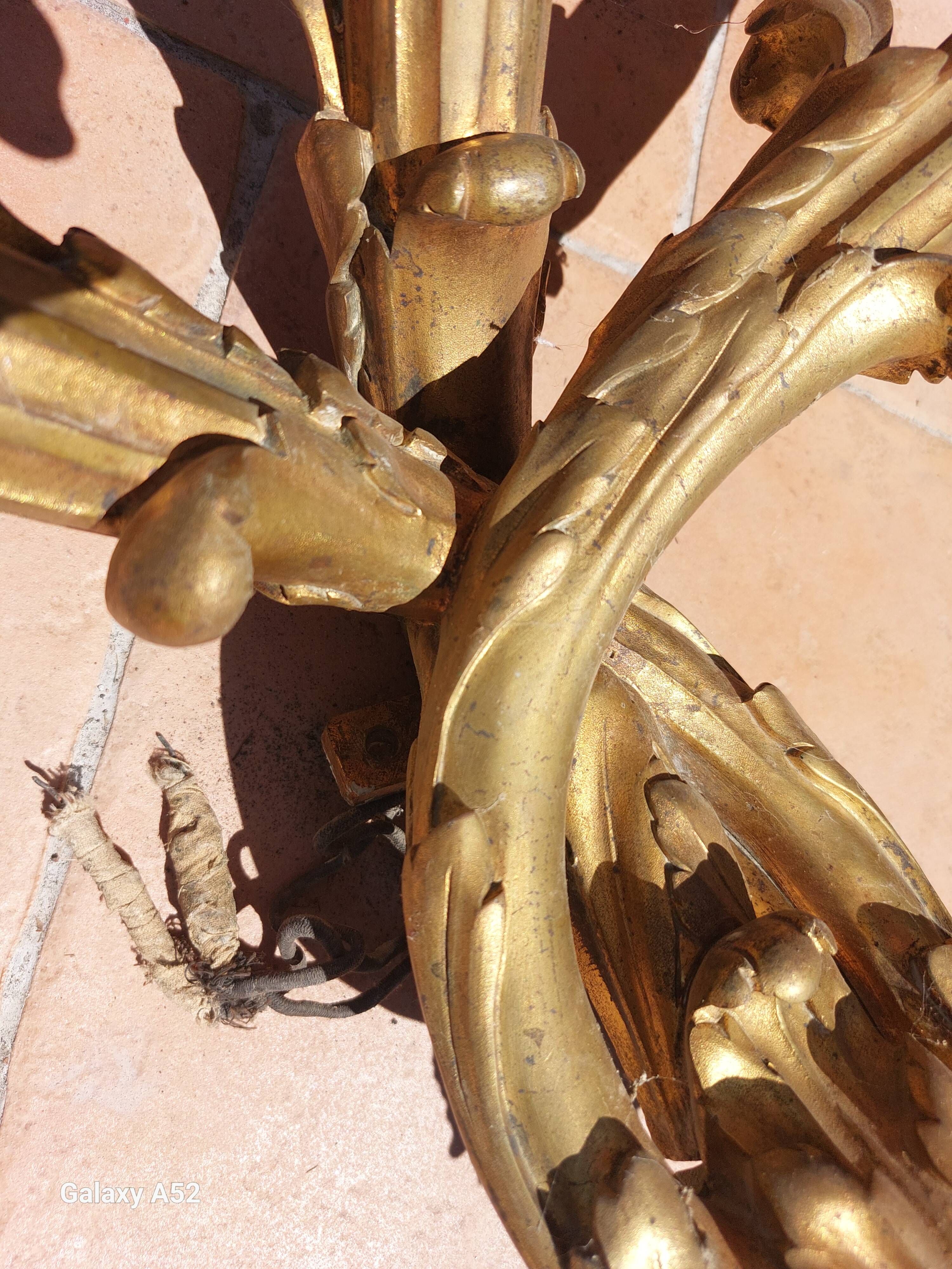 Pair of Louis XVI style wall sconces in bronze from the early 20th century, weighing 12 kg and 70 cm high.