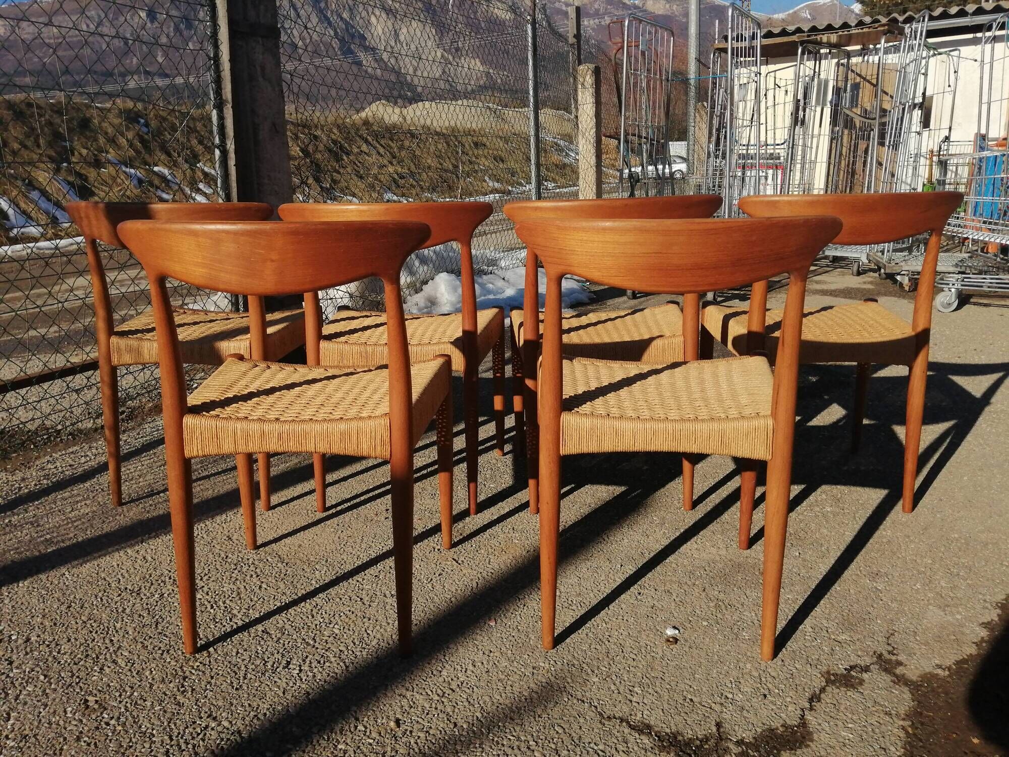 Series of 6 Scandinavian chairs Arne Hovmand-Olsen for Mogens Kold - 60s