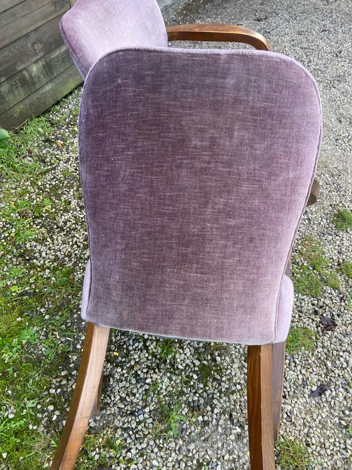 2 vintage velvet armchairs