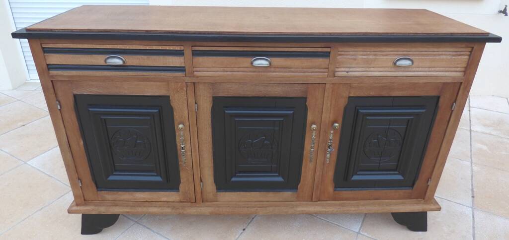 Enfilade en bois massif 3 portes 3 tiroirs