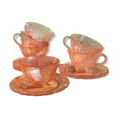 Vintage vereco pink cups France six-serve
