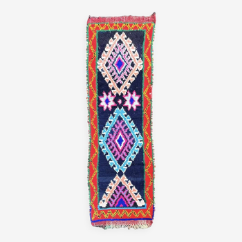 Tapis Berbere Marocain descente de lit, fait main en coton, 70x230 cm
