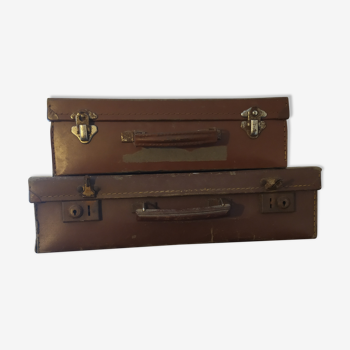 Pair of cardboard suitcases