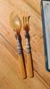 Antique horn salad servers