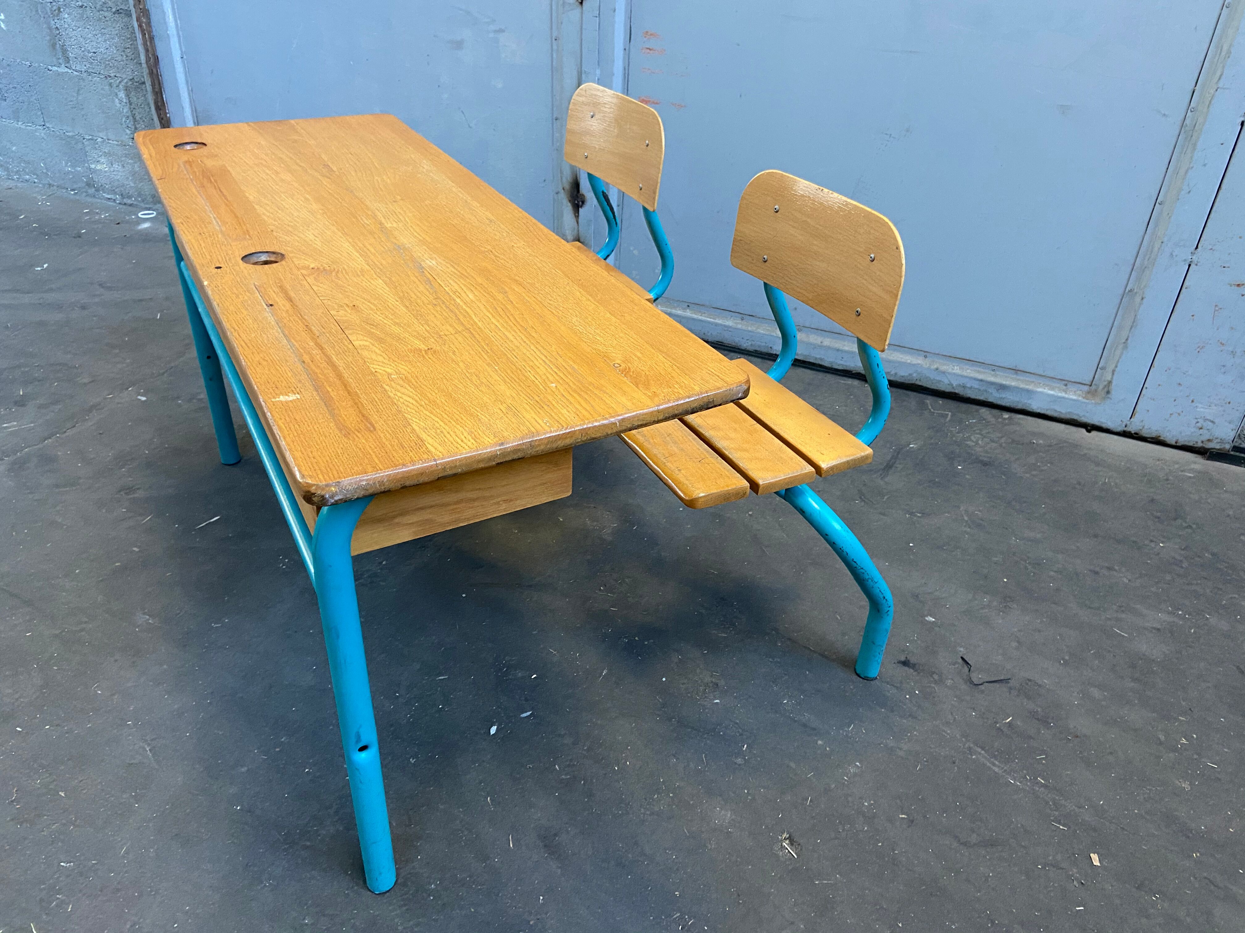 School desk school desk vintage bench