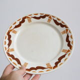 Set of 7 flat plates badonviller, nanteuil, vintage french, authentic, rare, countryside