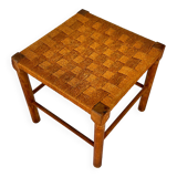 Solid Pine And Rope Stool, 1950s