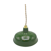 Lampe suspension industrielle émaillée verte