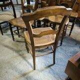 Series of 6 chairs in solid walnut and canework circa 1870