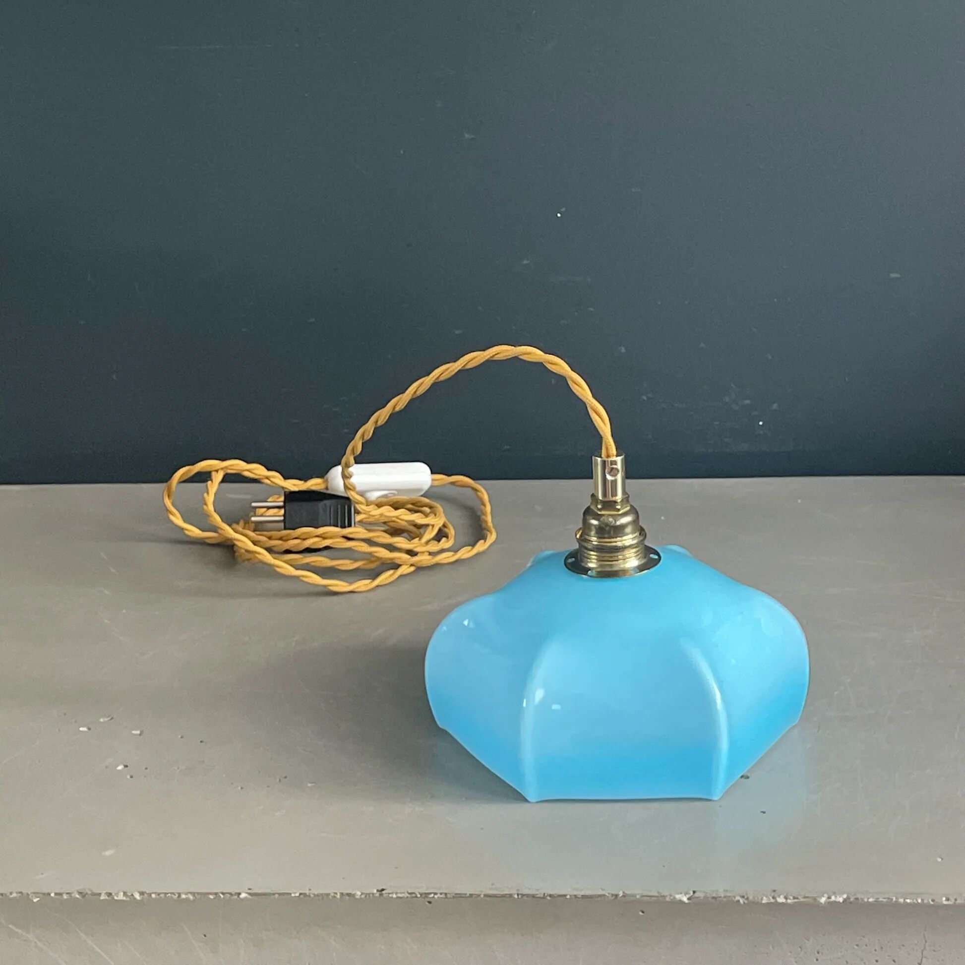 Blue glass lantern