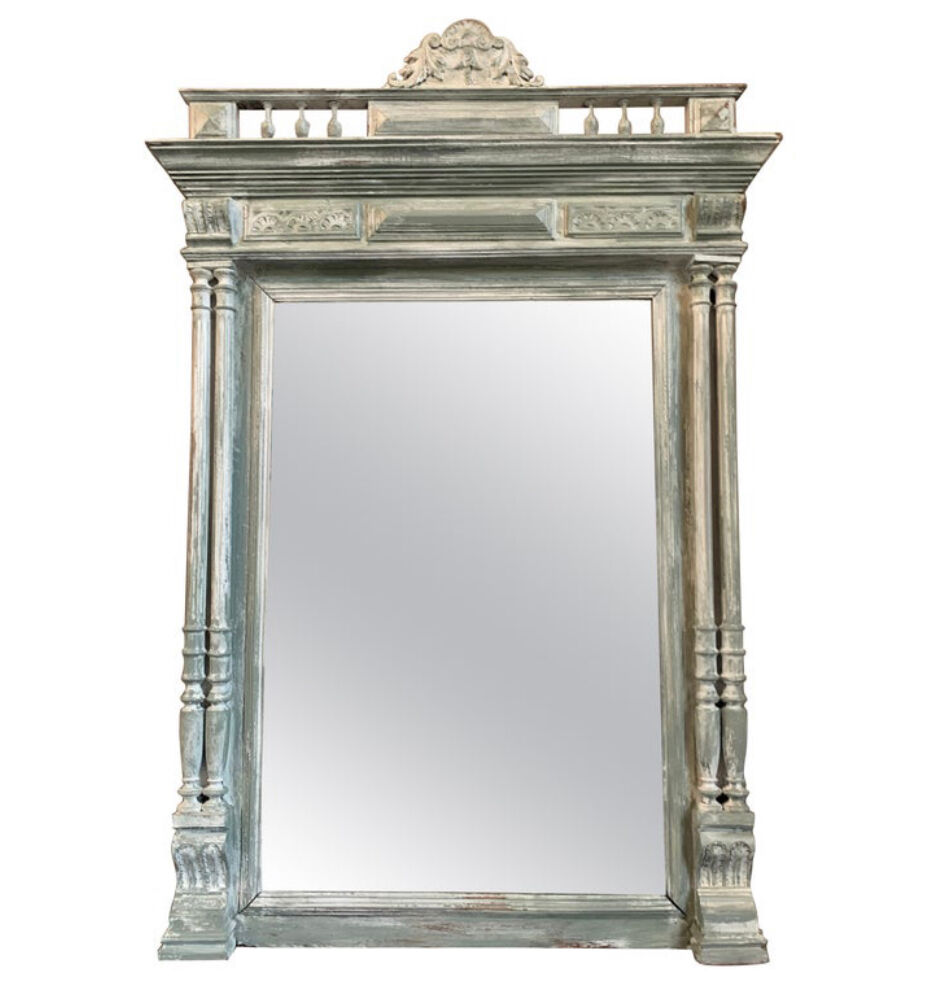 Neo-Renaissance mirror in patinated wood 19th century