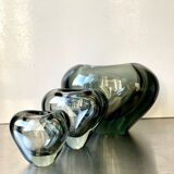 Set of 3 heart shaped Holmegaard crystal vases by Per Lutken
