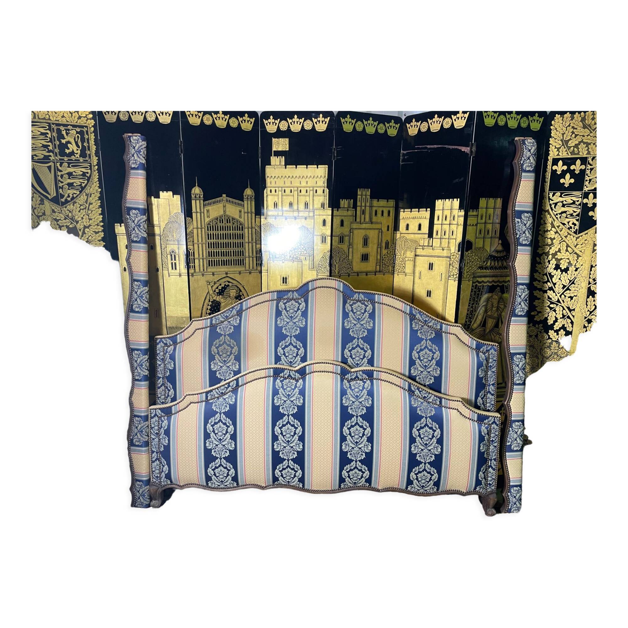 Louis XV style upholstered bed