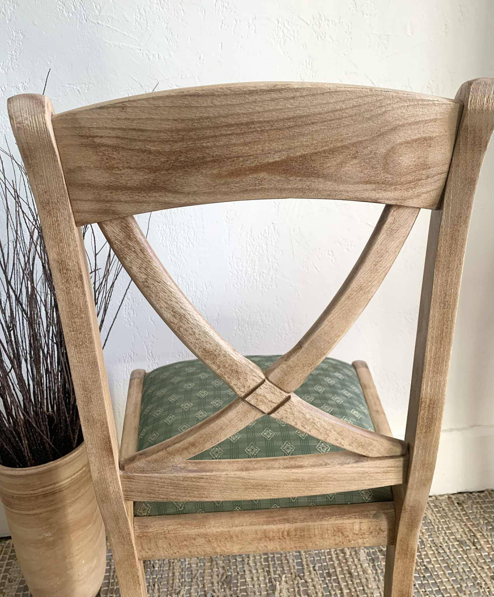 Lot de 6 chaises en bois massif assises vertes