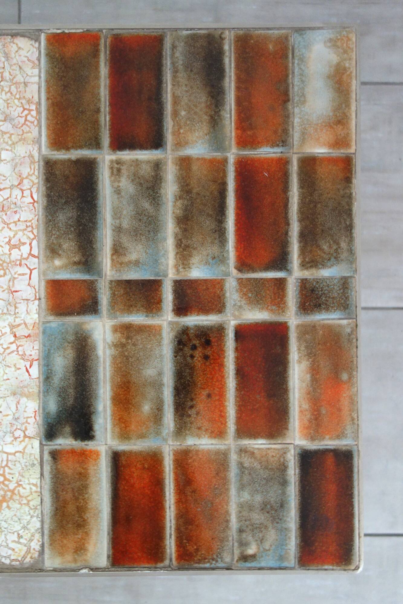 Jean Gregorieff coffee table for Roche Bobois, ceramic and brushed steel