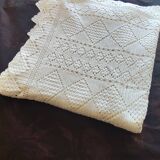White cotton bedspread, crochet bedspread