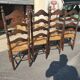 Set of 4 oak chairs with high backs