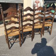 Série de 4 chaises en chêne à haut dossier