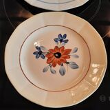 Old flat faience plates