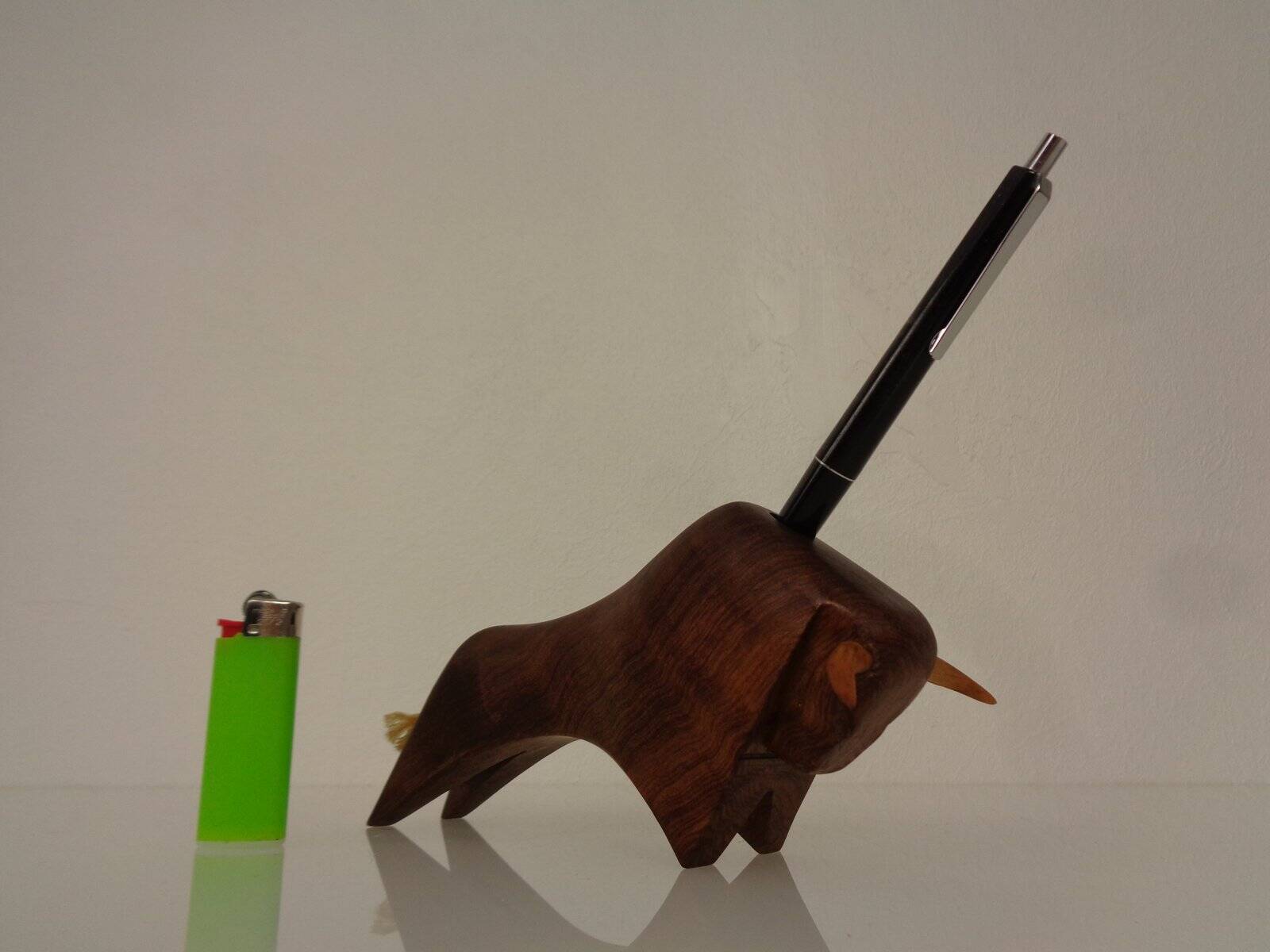 Mahogany Bull Pen Holder, Denmark, 1960s
