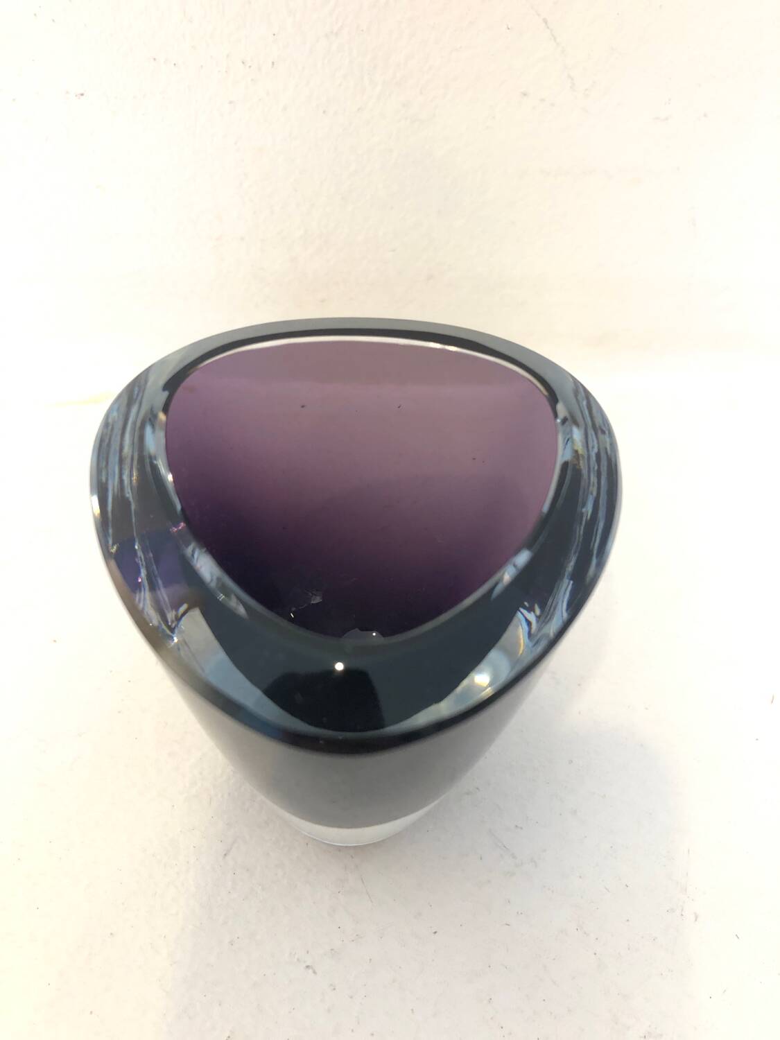 Mini purple crystal vase, 1970