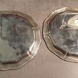 4 carved silver metal coasters